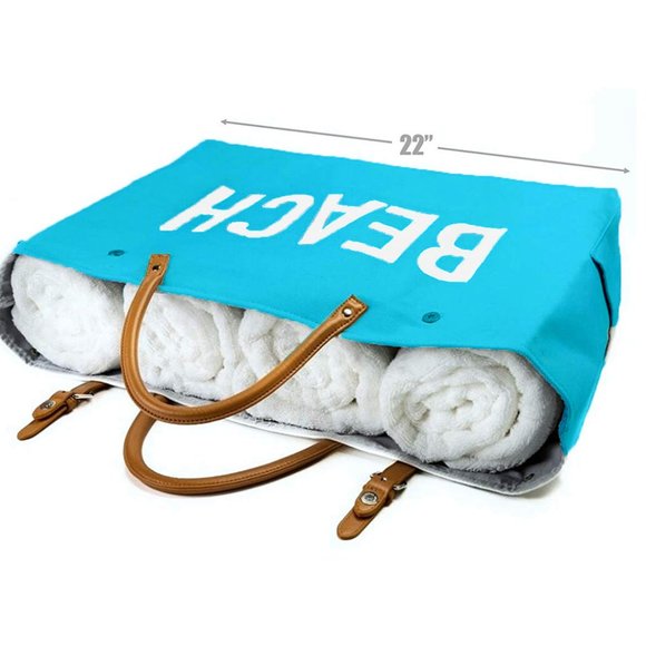 KEHO "Beach Vibes" Large Beach Bag/Tote (Light Blue) - Picture 5 of 7